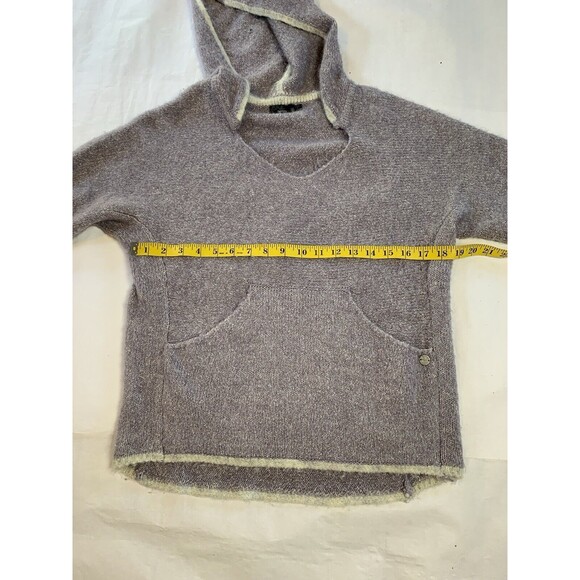 prAna Shine On Sweater Womens Size XS Purple Hooded Pullover Contrasting Trim - Picture 6 of 8